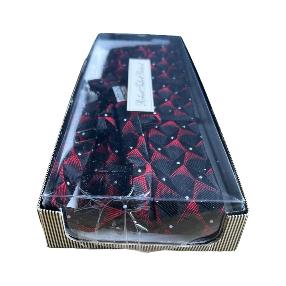 Robert Talbott Protocol Black/Red Jacquard Formal… - image 4